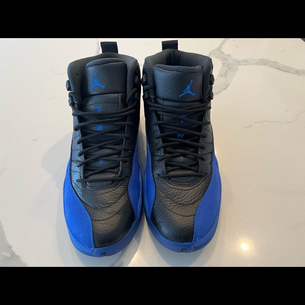 Jordan 12 retro black game royal sneakers worn once